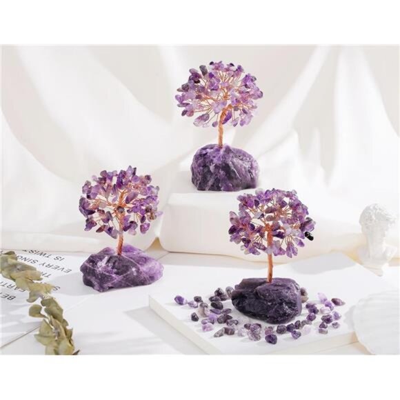 Amethyst Crystal Tree Crystals Healing Stones Reiki Natural Crystals Base Copper - Picture 5 of 7